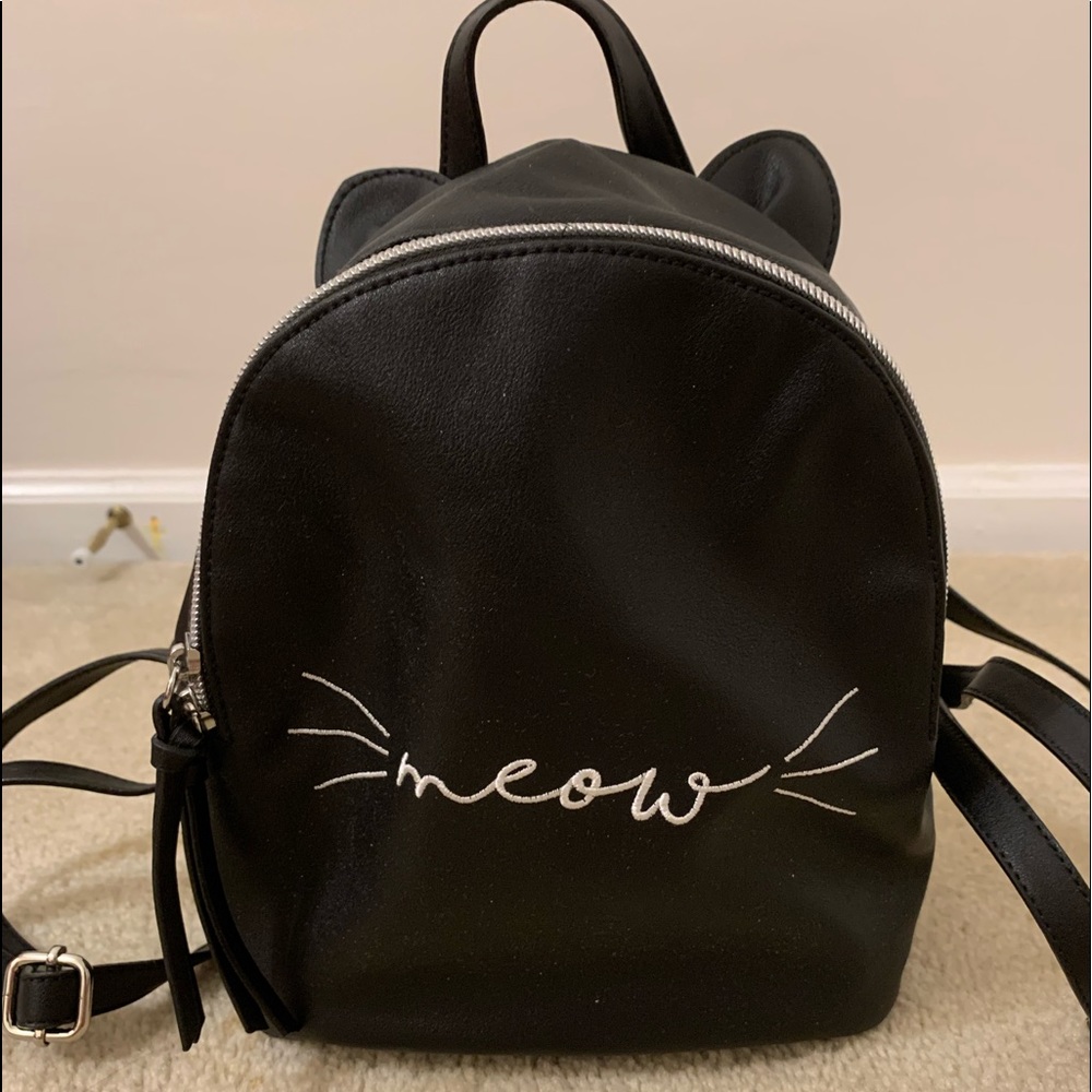 BLACK MEOW CAT MINI BACKPACK